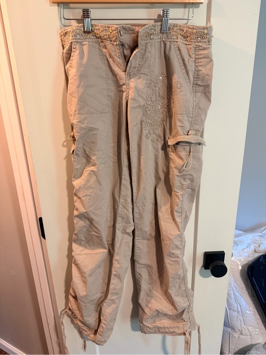 Candie's Denim - Candie's Beige Cargo Jeans with Embroidered Detail